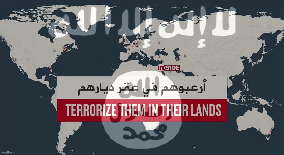 "Then terrorize them by shedding their blood" - al-Hayat Narrator from the video titled "INSIDE THE KHILAFAH 8" | made w/ Imgflip meme maker