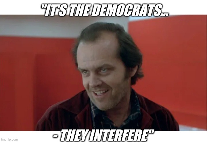 Perhaps they need a good talking to... Perhaps a bit MORE | "IT'S THE DEMOCRATS... - THEY INTERFERE" | image tagged in stop,libtard,madness,vote,republican party | made w/ Imgflip meme maker