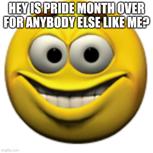 Happy sphere | HEY IS PRIDE MONTH OVER FOR ANYBODY ELSE LIKE ME? | image tagged in happy sphere | made w/ Imgflip meme maker