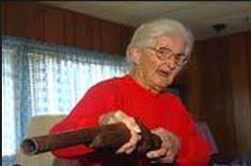 Grandma Holds a Gun Blank Meme Template