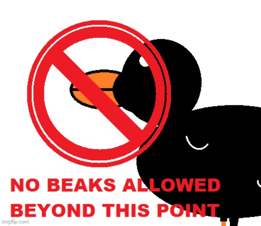 a sign nobody needs | image tagged in fun,bird,duck,beak | made w/ Imgflip meme maker