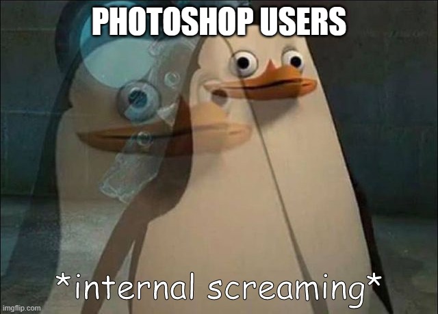 PHOTOSHOP USERS | image tagged in private internal screaming | made w/ Imgflip meme maker