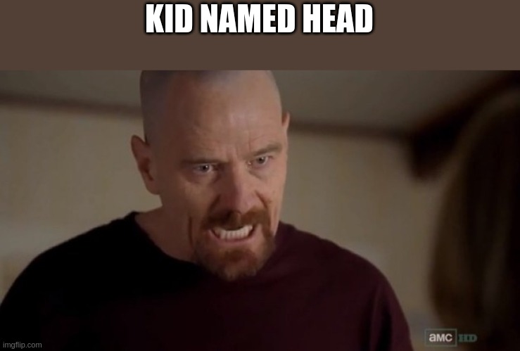 I am the one who knocks | KID NAMED HEAD | image tagged in i am the one who knocks | made w/ Imgflip meme maker