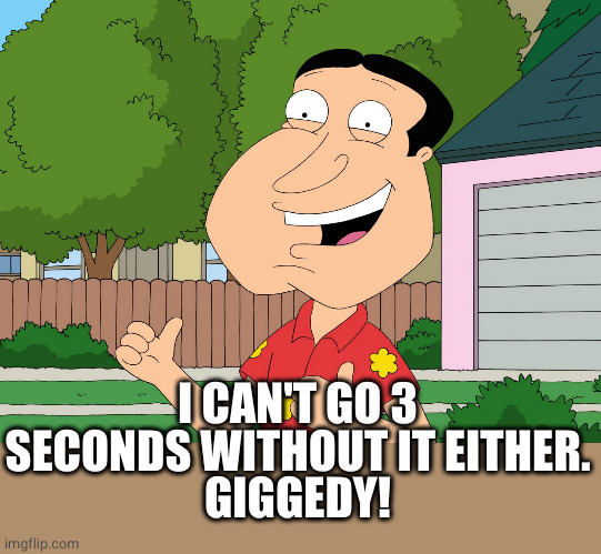 Quagmire Family Guy | I CAN'T GO 3 SECONDS WITHOUT IT EITHER.
GIGGEDY! | image tagged in quagmire family guy | made w/ Imgflip meme maker