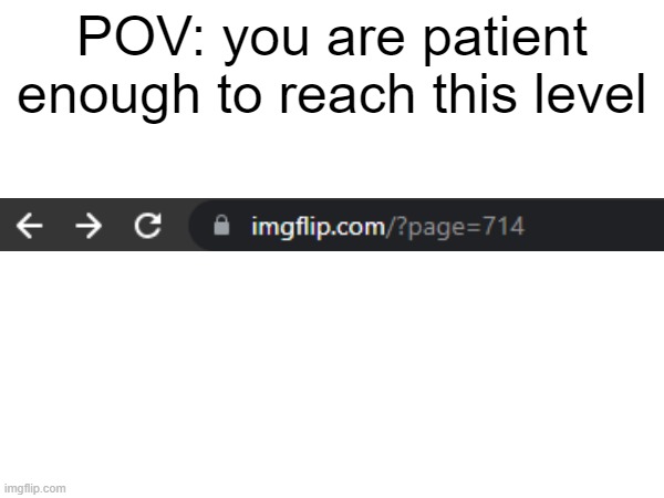 bruh, where am i? | POV: you are patient enough to reach this level | image tagged in patient,imgflip,nice,perfect,good,long | made w/ Imgflip meme maker