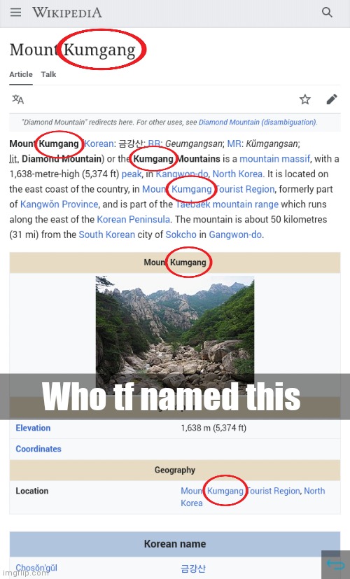 I swear i wasn't searching anything weird i was just looking at UNESCO world heritage sites | Who tf named this | image tagged in sussy name,weird name,north korea,heritage | made w/ Imgflip meme maker