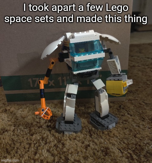 I took apart a few Lego space sets and made this thing | made w/ Imgflip meme maker