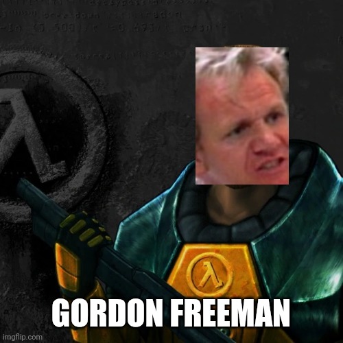 Shitty meme | GORDON FREEMAN | image tagged in gordon freeman staring | made w/ Imgflip meme maker