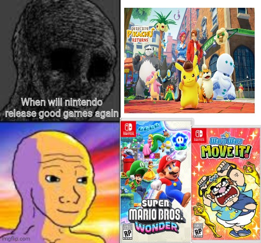 When will nintendo release good games again | image tagged in memes,blank transparent square | made w/ Imgflip meme maker