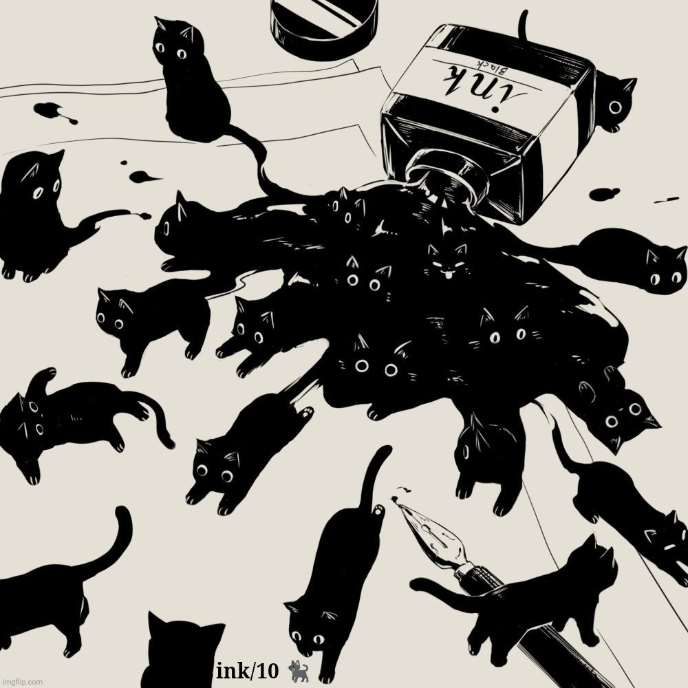 Avogado6 cat ink | ink/10 ?‍⬛ | image tagged in avogado6 cat ink | made w/ Imgflip meme maker