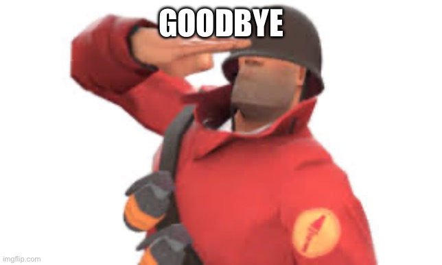 Tf2 soldier salute | GOODBYE | image tagged in tf2 soldier salute | made w/ Imgflip meme maker