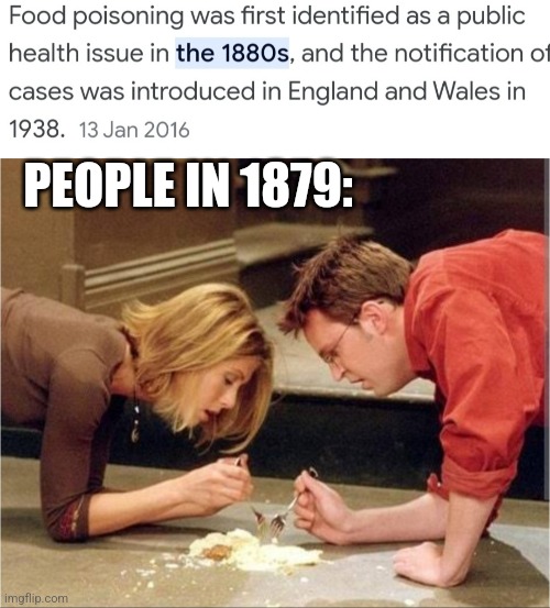I mean... 5 second rule... | PEOPLE IN 1879: | image tagged in food,history,why,mmmmm,floor | made w/ Imgflip meme maker