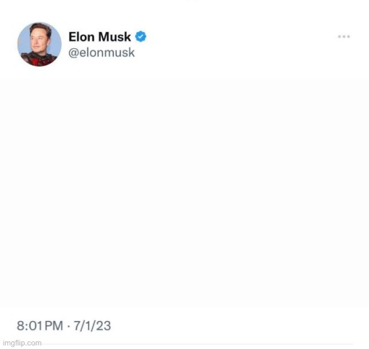 Fake Musk tweet Blank Meme Template