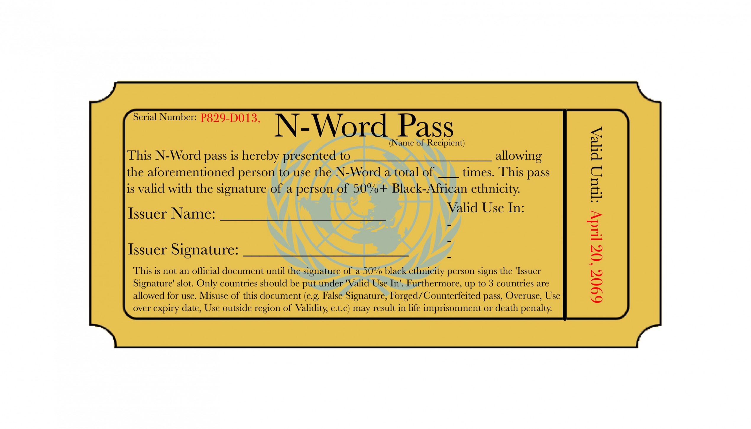 n word pass Blank Meme Template