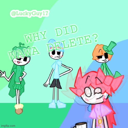 LuckyGuy17 Template | WHY DID WAWA DELETE? | image tagged in luckyguy17 template | made w/ Imgflip meme maker