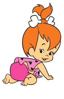 Pebbles Flintstone in Pink Blank Meme Template