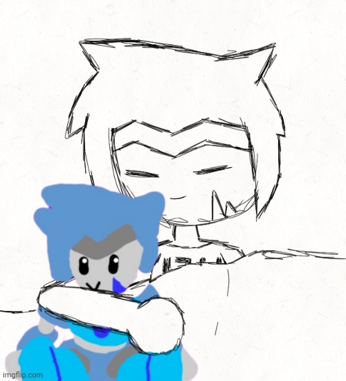 Random drawing of Astra with a plushie of herself I made at 2:00 A.M. | made w/ Imgflip meme maker