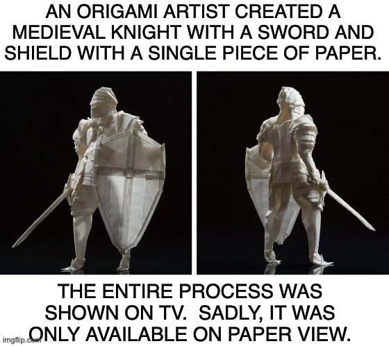Origami | image tagged in bad pun | made w/ Imgflip meme maker