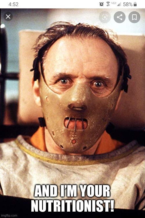 Hannibal | AND I’M YOUR NUTRITIONIST! | image tagged in hannibal | made w/ Imgflip meme maker