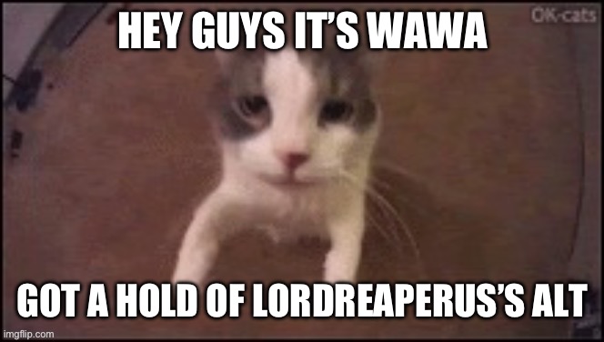 HEY GUYS IT’S WAWA; GOT A HOLD OF LORDREAPERUS’S ALT | made w/ Imgflip meme maker