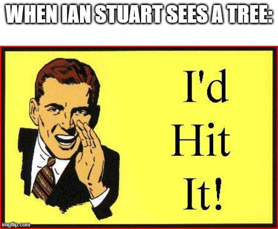 I’d Hit It ! | WHEN IAN STUART SEES A TREE: | image tagged in i d hit it | made w/ Imgflip meme maker