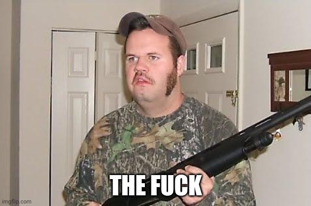 Redneck wonder | THE FUCK | image tagged in redneck wonder | made w/ Imgflip meme maker