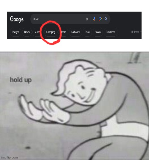 hold up wait a min something a right | image tagged in fallout hold up with space on the top | made w/ Imgflip meme maker