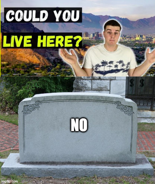 NO | image tagged in gravestone | made w/ Imgflip meme maker