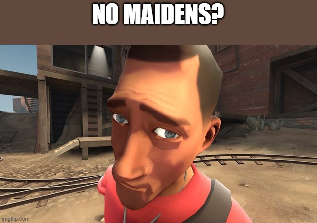 Image Title | NO MAIDENS? | image tagged in no bitches | made w/ Imgflip meme maker