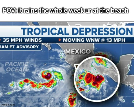 drippity droppity concerned for my safety | POV: it rains the whole week ur at the beach | image tagged in rain,sadge,tropical,depression | made w/ Imgflip meme maker