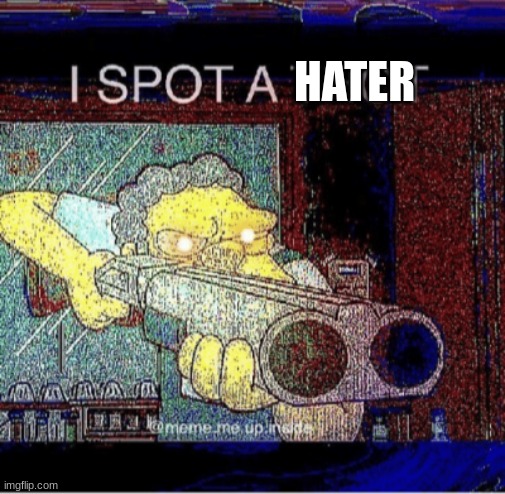 I spot a thot | HATER | image tagged in i spot a thot | made w/ Imgflip meme maker