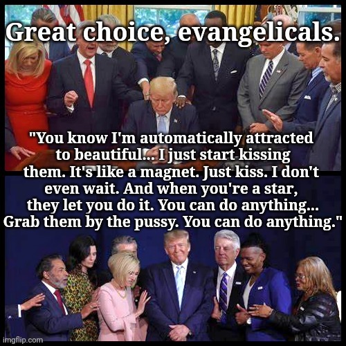 Immoral trump | Great choice, evangelicals. | image tagged in dump trump,cult,disgusting,pedo,rapist | made w/ Imgflip meme maker