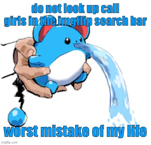 THERE’S LIKE 5 PAGES OF IT! | do not look up call girls in the imgflip search bar; worst mistake of my life | image tagged in marill 5 | made w/ Imgflip meme maker