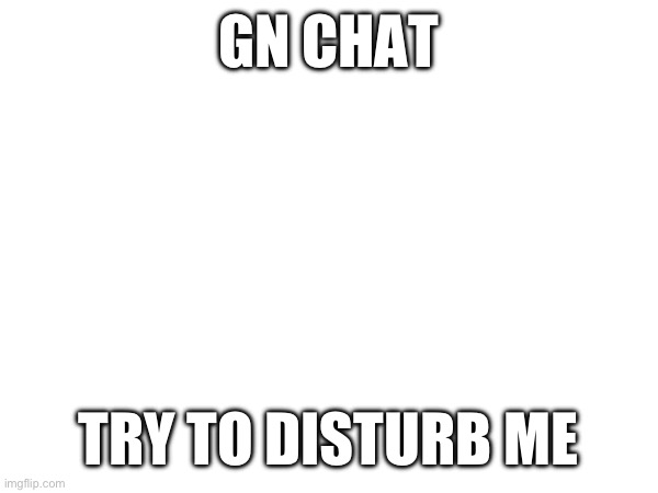 GN CHAT; TRY TO DISTURB ME | made w/ Imgflip meme maker