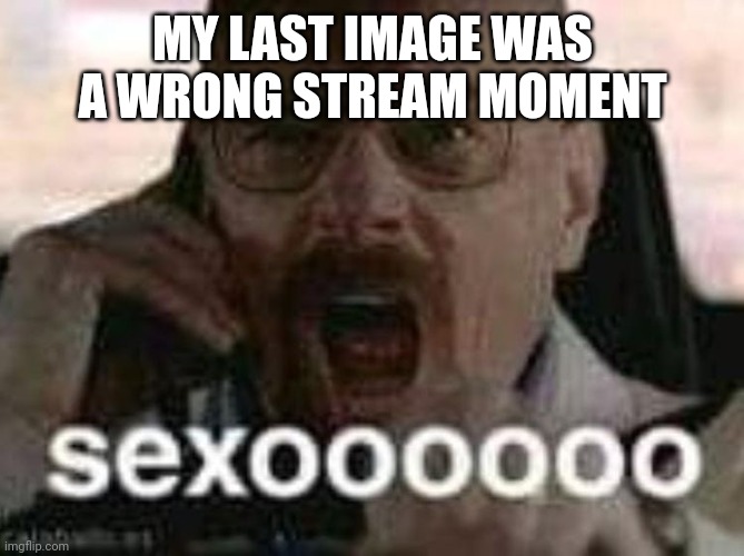 Sexoooooo | MY LAST IMAGE WAS A WRONG STREAM MOMENT | image tagged in sexoooooo | made w/ Imgflip meme maker