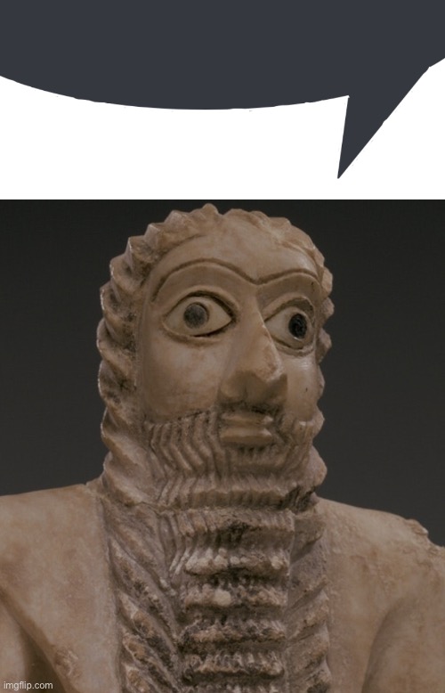 image tagged in discord speech bubble,sumerian statue,ea nasir | made w/ Imgflip meme maker