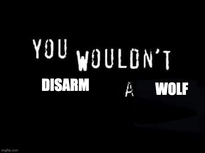 You wouldn’t X a Y | DISARM; WOLF | image tagged in you wouldn t x a y | made w/ Imgflip meme maker