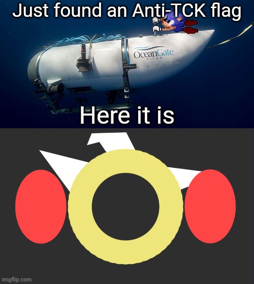 Just found an Anti-TCK flag; Here it is | image tagged in sonic titanic submarine,anti-tck flag | made w/ Imgflip meme maker