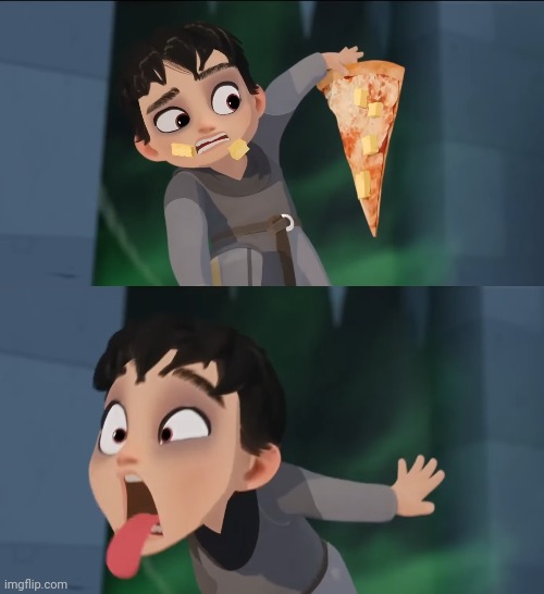 Demon baby hates pineapple pizza | image tagged in netflix adaptation,memes,gross,funny memes | made w/ Imgflip meme maker