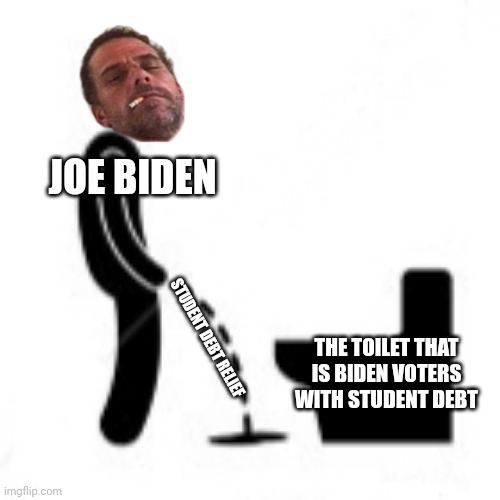 You thought you were getting free money but Biden just peed on the floor, peed on your hopes and dreams, sucker. | JOE BIDEN; THE TOILET THAT IS BIDEN VOTERS WITH STUDENT DEBT; STUDENT DEBT RELIEF | image tagged in just missed,joe biden | made w/ Imgflip meme maker
