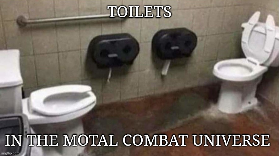 Toilets | TOILETS; IN THE MOTAL COMBAT UNIVERSE | image tagged in toilet | made w/ Imgflip meme maker
