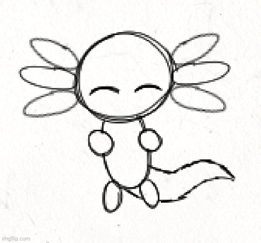 Quick axolotl doodle I made for a thing in msmg | made w/ Imgflip meme maker