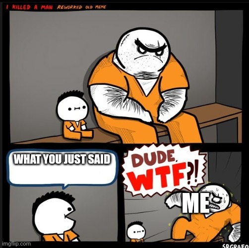 Srgrafo dude wtf | WHAT YOU JUST SAID; ME | image tagged in srgrafo dude wtf | made w/ Imgflip meme maker