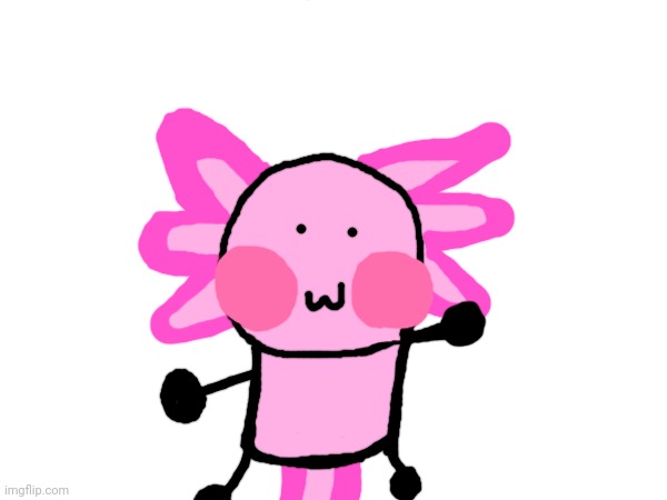 A Cute Axolotl that I drew! | image tagged in axolotl,cute,kawaii,adorable,pink axolotl,pink | made w/ Imgflip meme maker