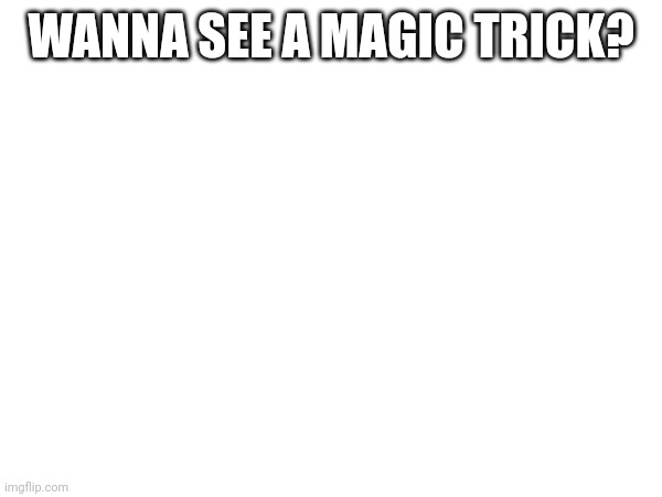 WANNA SEE A MAGIC TRICK? | made w/ Imgflip meme maker