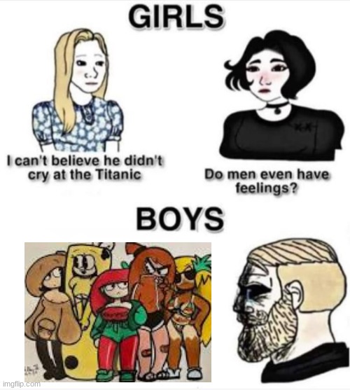 Do men even have feelings | image tagged in do men even have feelings,toppin girls suck,-8 should go to hell | made w/ Imgflip meme maker