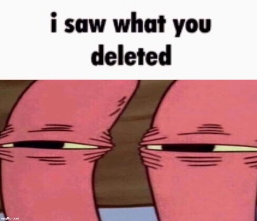 I saw what you deleted mr krabs | image tagged in i saw what you deleted mr krabs | made w/ Imgflip meme maker