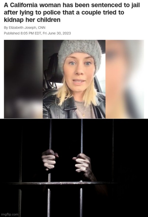 California woman sentenced to jail | image tagged in hands on jail cell door,california,sentenced,jail,memes,lying | made w/ Imgflip meme maker