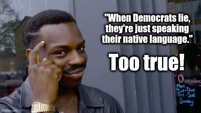 Roll Safe Think About It Meme | "When Democrats lie, they're just speaking their native language." Too true! | image tagged in memes,roll safe think about it | made w/ Imgflip meme maker