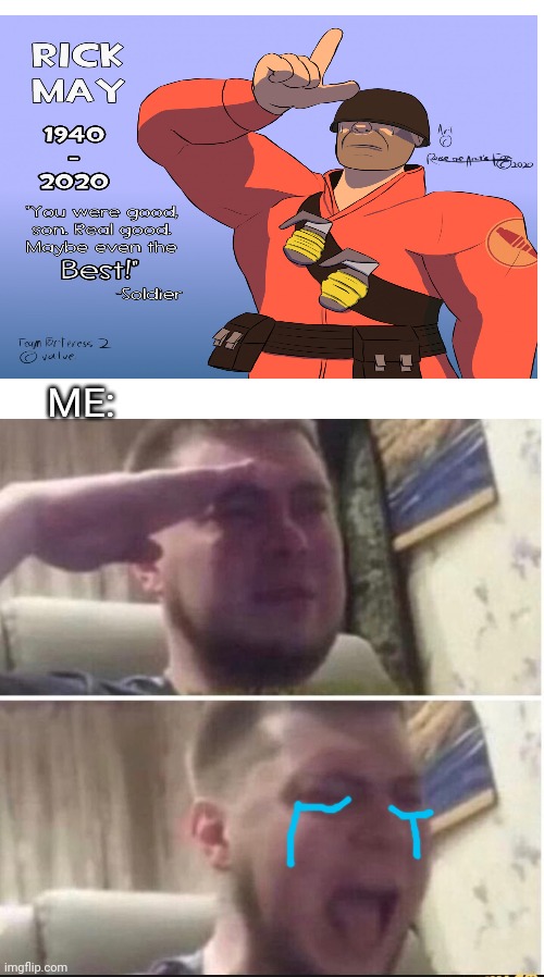 Crying salute | ME: | image tagged in crying salute | made w/ Imgflip meme maker